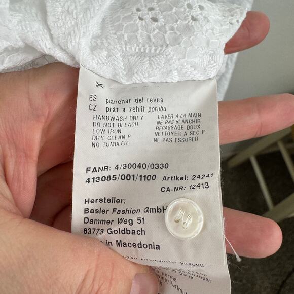 Basler White Cotton Eyelet Top - Picture 5 of 7